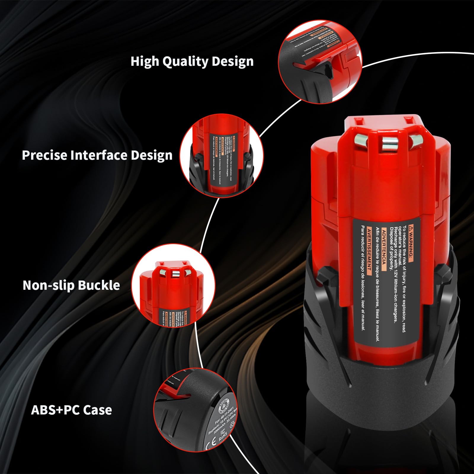 FOXVIEW 12V battery with smart protection against overcharge and short-circuit