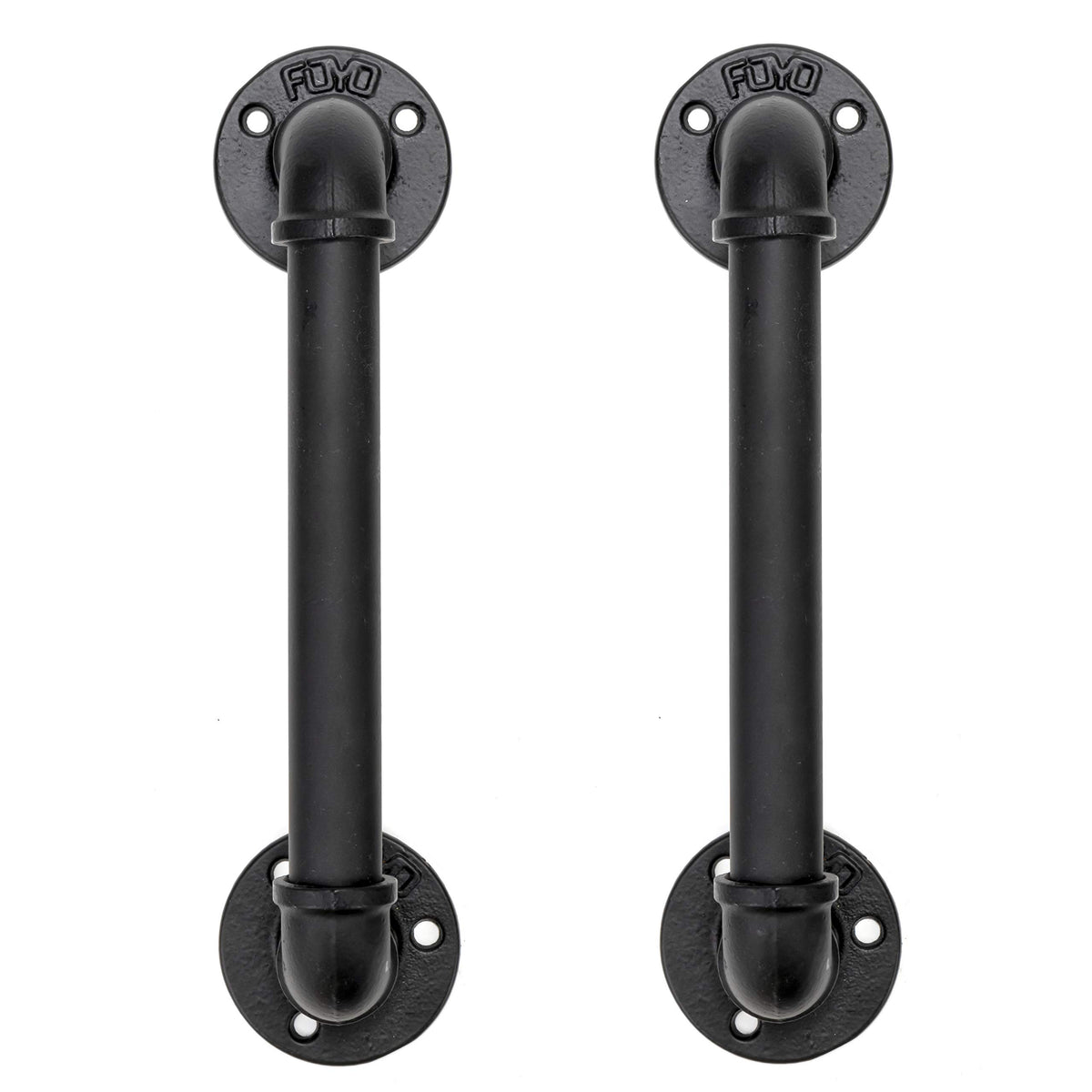 FOYO pipe door pull handle in matte black for durable doors