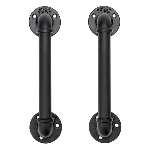 FOYO pipe door pull handle in matte black for durable doors