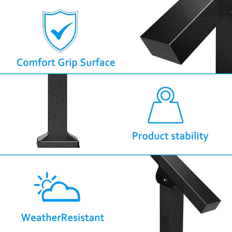 FOYUEE handrail mounts securely on concrete steps for sturdy use
