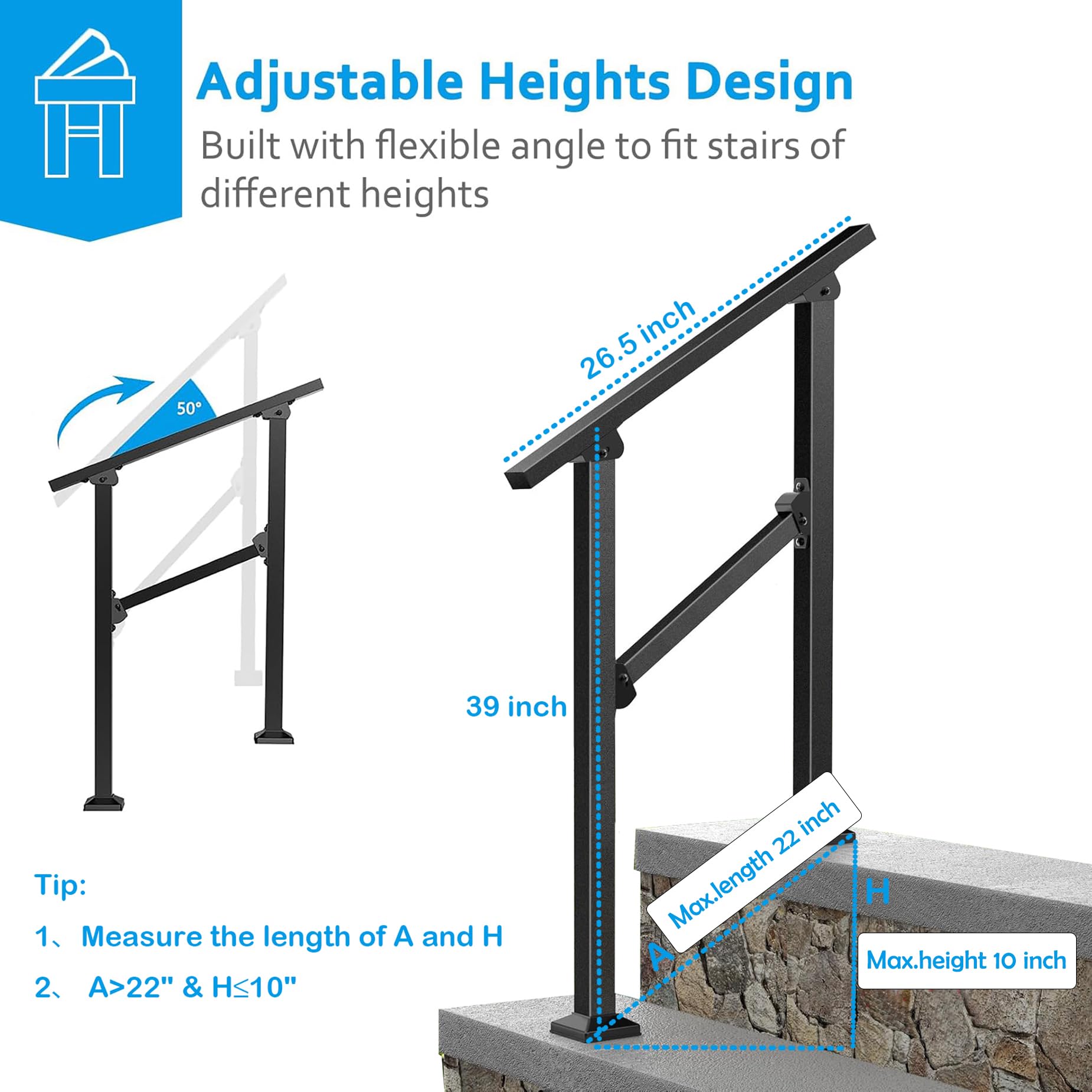 FOYUEE weather-coated handrail resists rust and fading outdoors