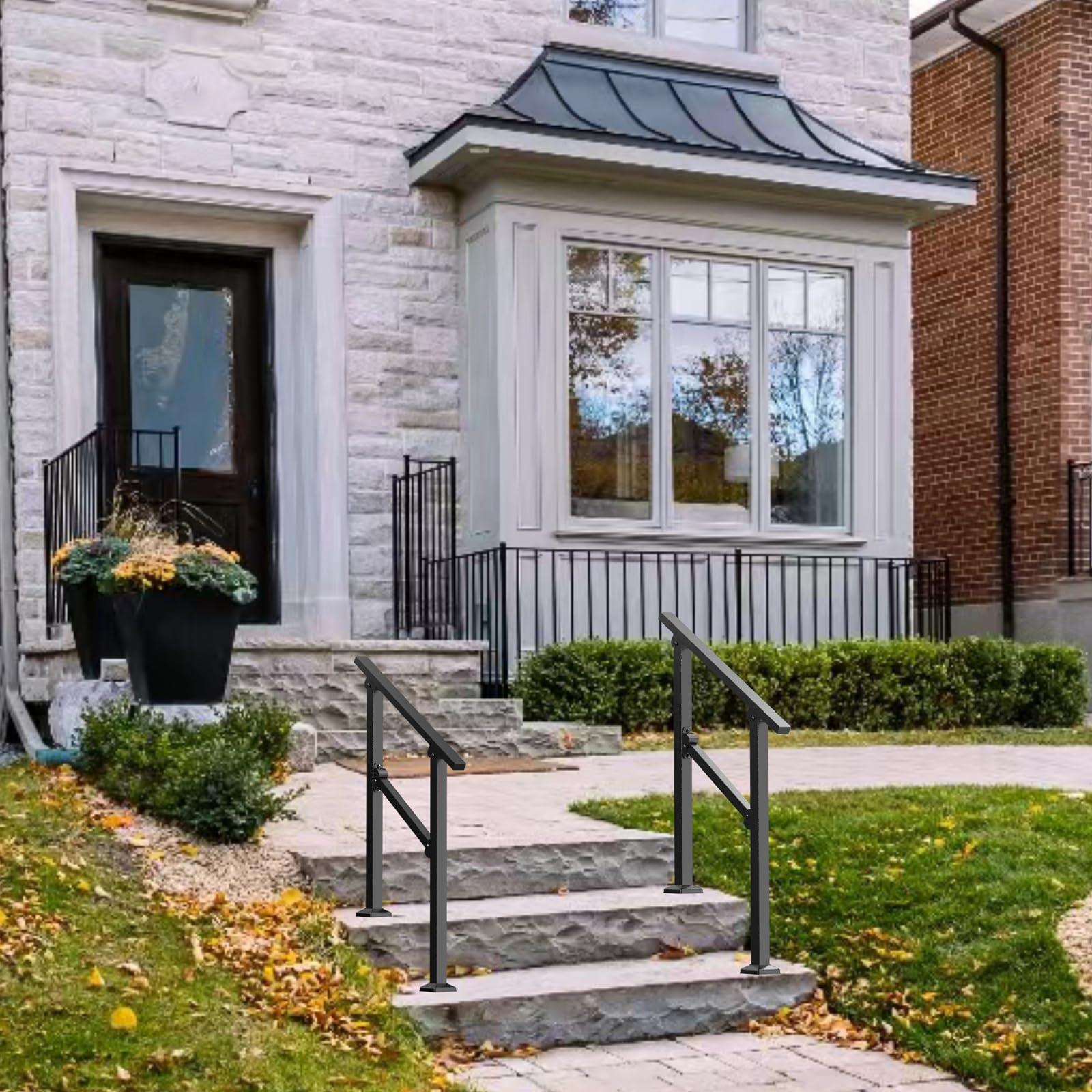 FOYUEE handrail mounts on wooden steps with solid anchoring