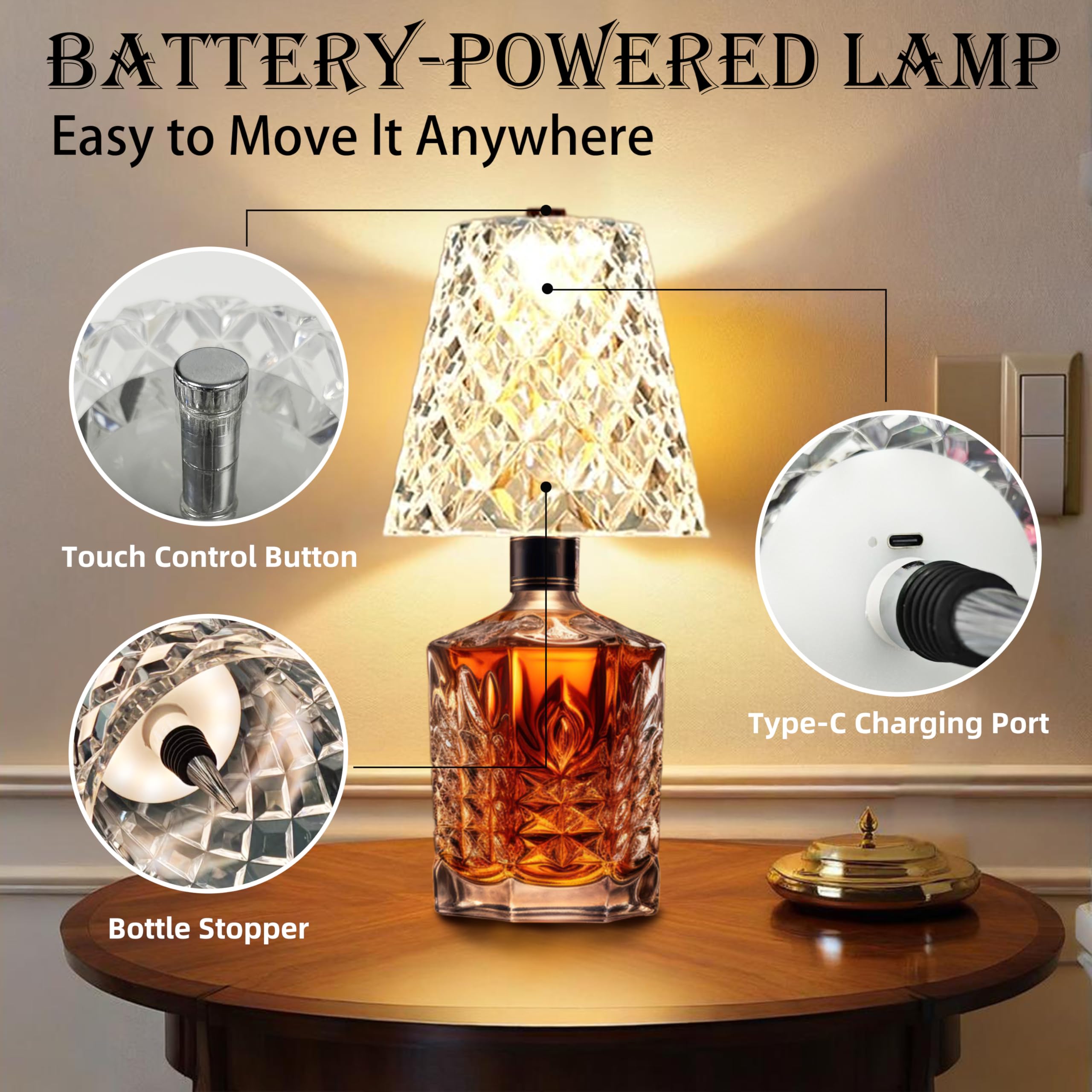 Fozxsvg table LED bottle lamp enhances home ambiance