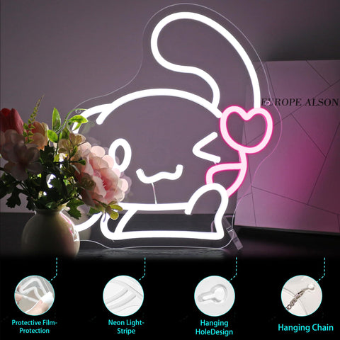 FPLL Easy-install neon sign with adhesive hooks for damage-free hanging.