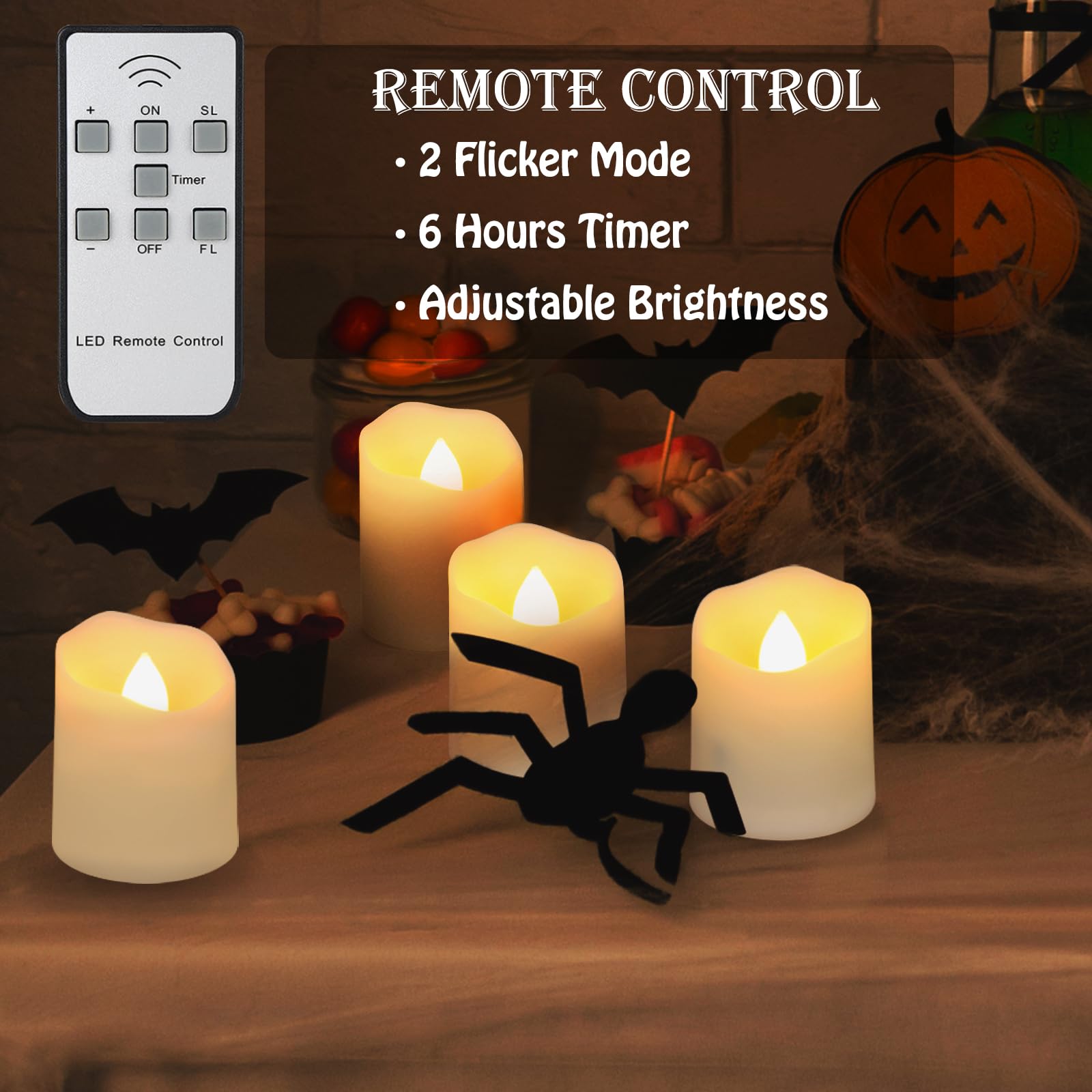 FPOO LED tea light warm white with remote, safe home decor
