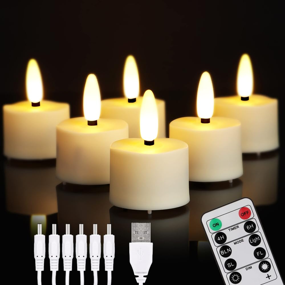 FPOO LED tea lights front view show compact design for safe, versatile decor.