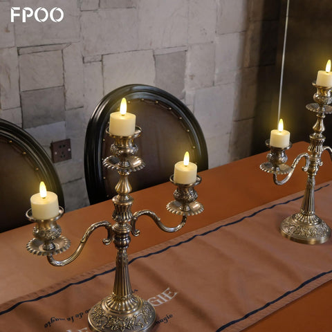 FPOO LED tea lights with USB charging demonstrate quick recharge for events.