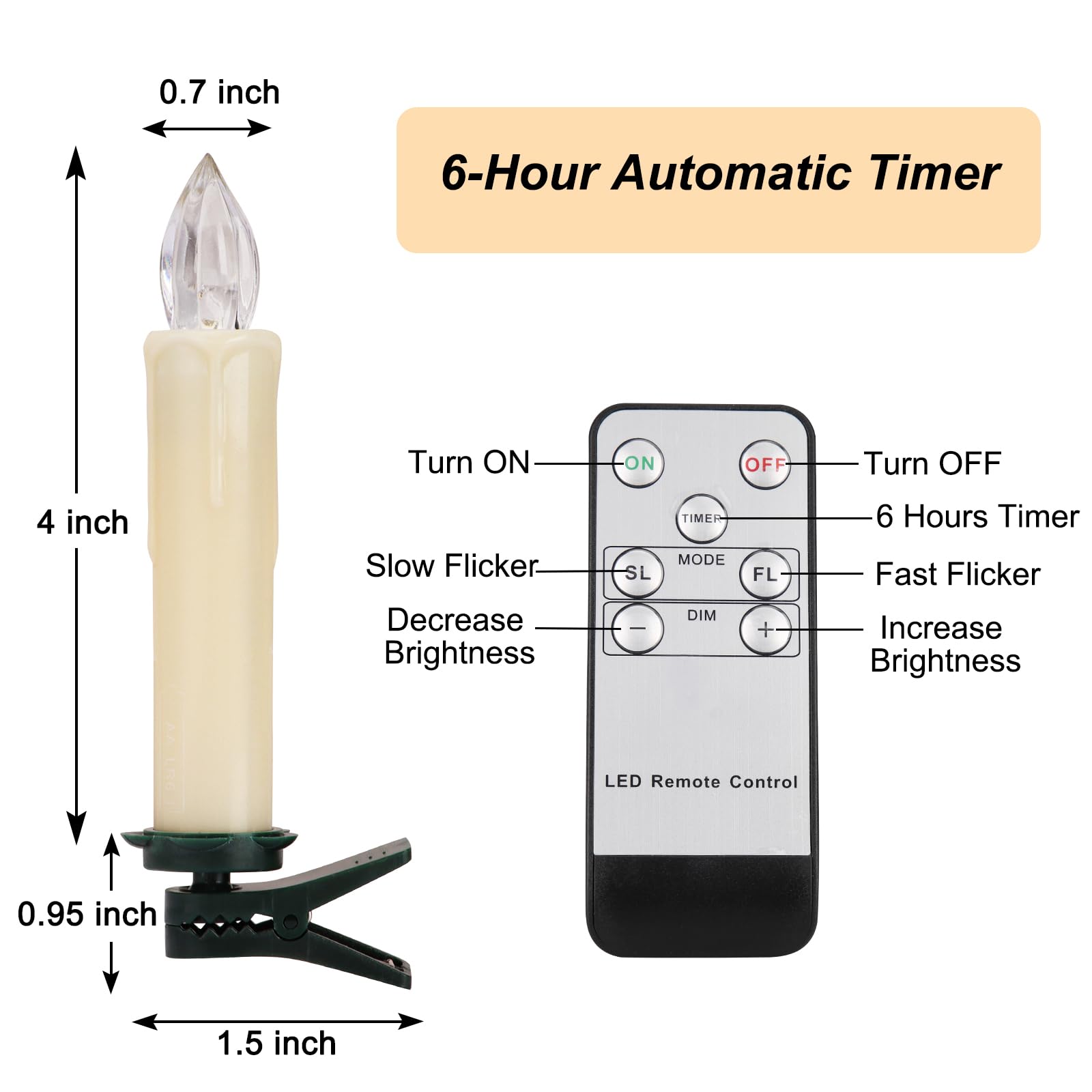FPOO remote control to adjust timer and brightness
