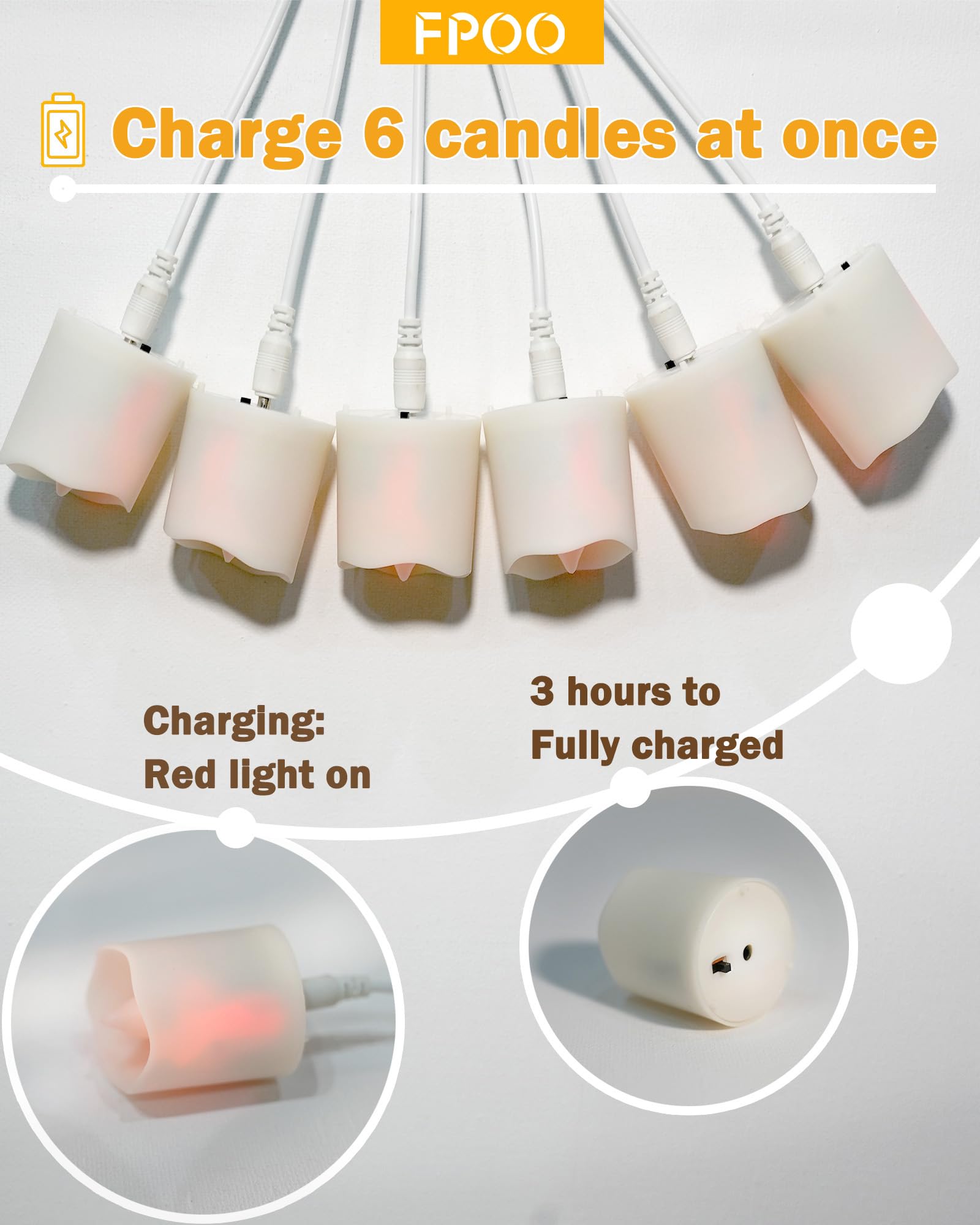 FPOO USB charging cables included for convenient recharging