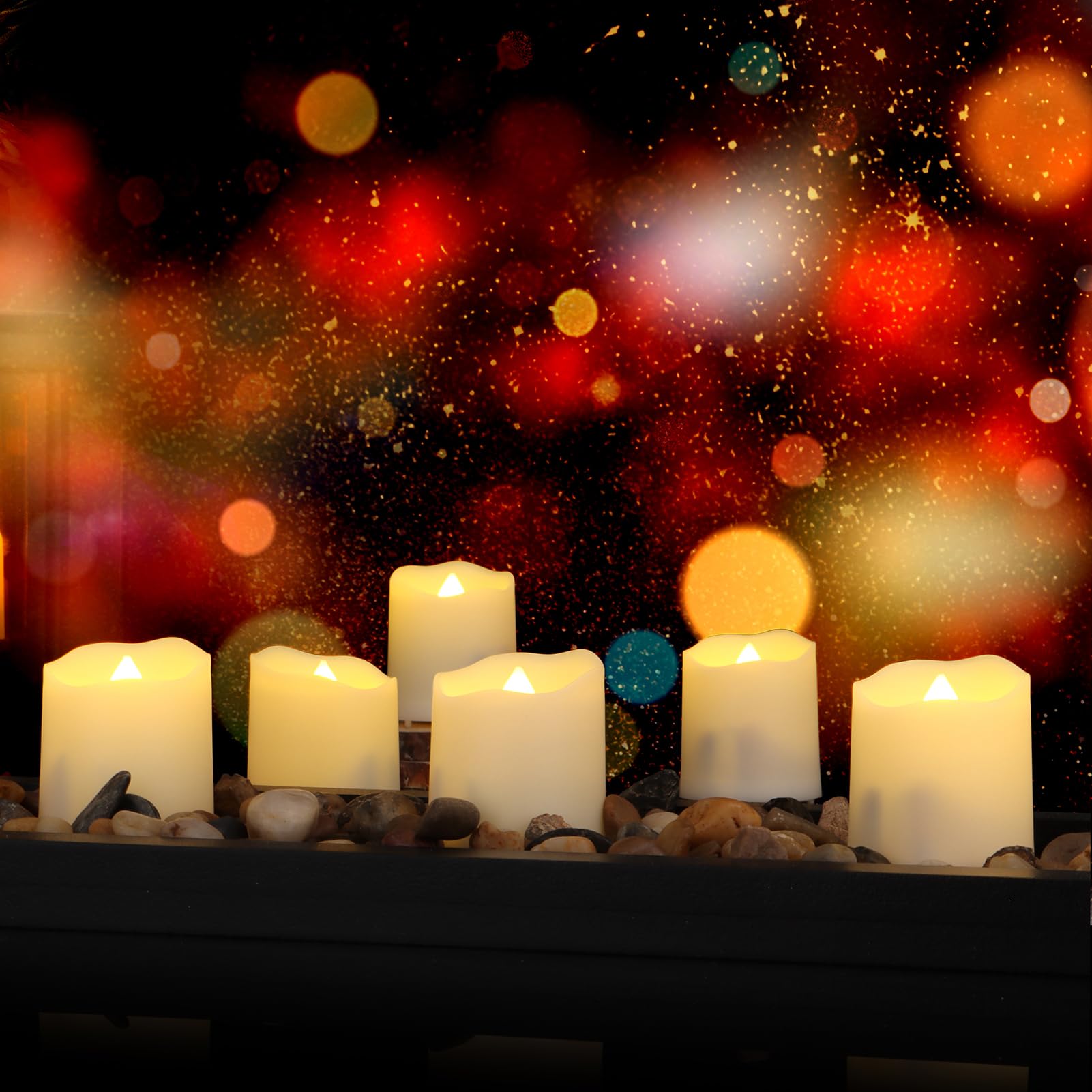 FPOO warm white candles enhance seasonal decor with subtle glow