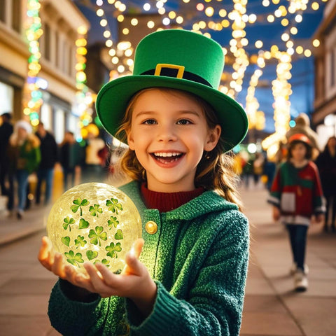 FRAMICS shamrock globe table centerpiece for festive tables.