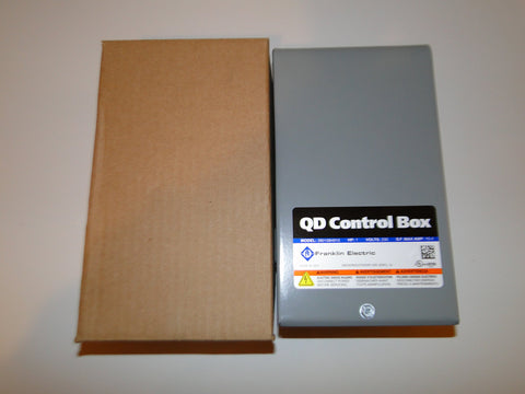 Franklin Electric 1 HP control box front view for reliable submersible pump control.