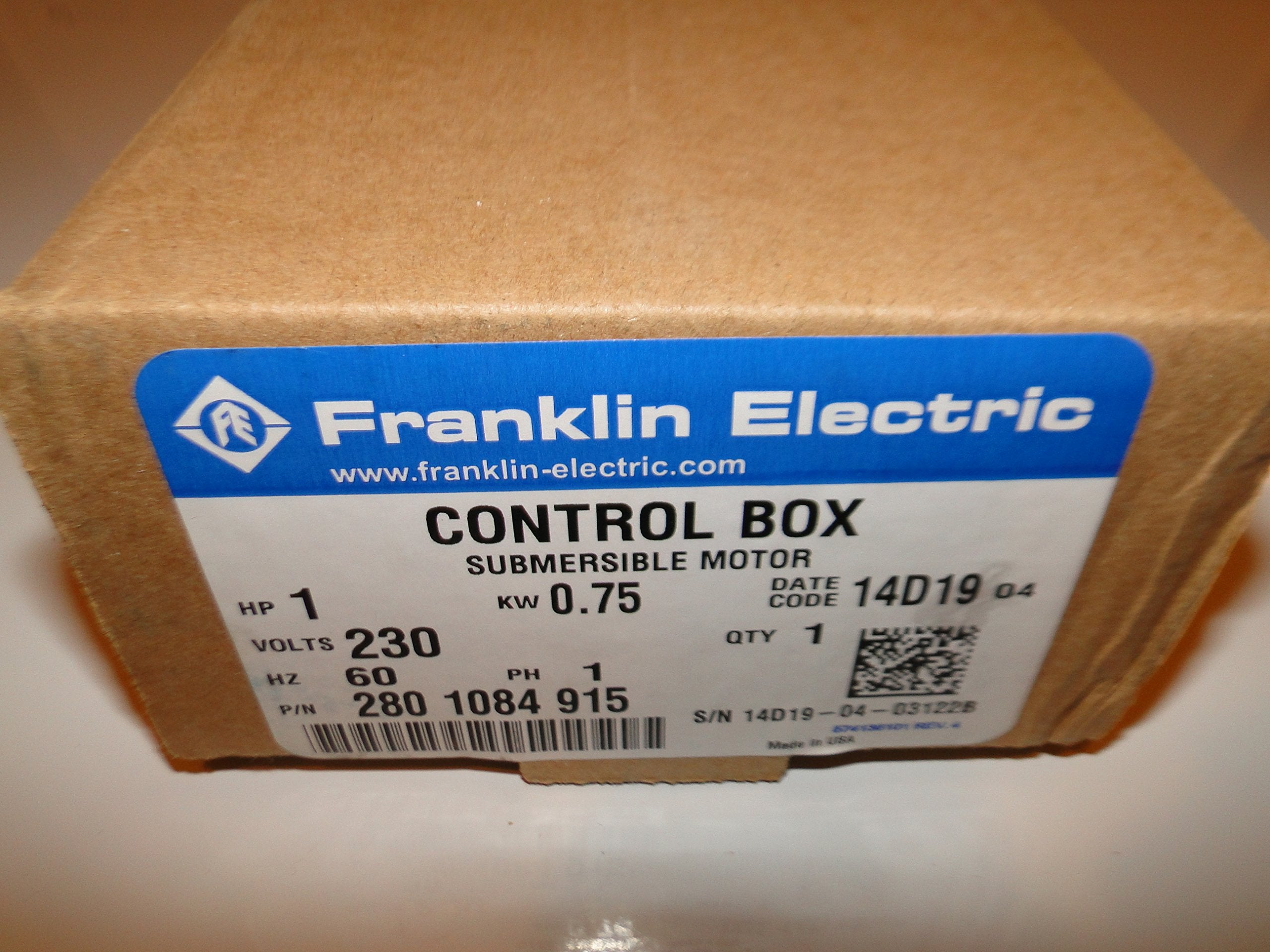 Franklin Electric 1 HP control box rear assembly highlights robust components.