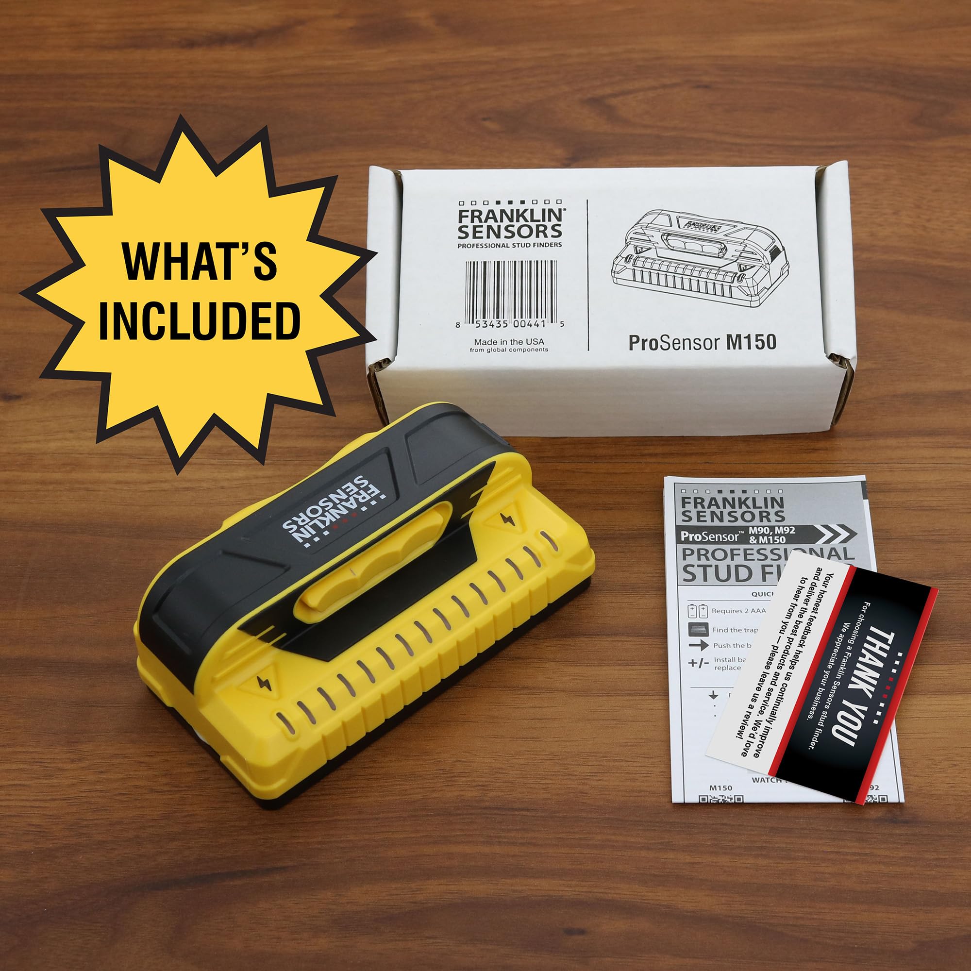 Detects wood and metal studs for versatility.