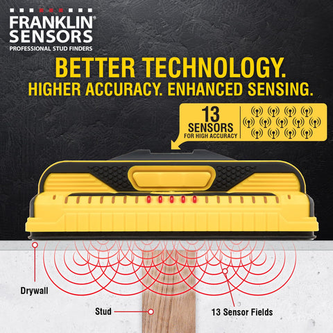 Franklin Sensors ProSensor M210 wide LED display shows stud width clearly.