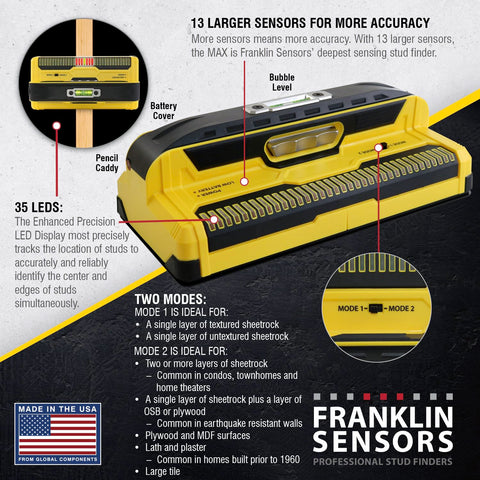 Franklin Sensors ProSensor MAX durable build supports professional use and tough job-site conditions