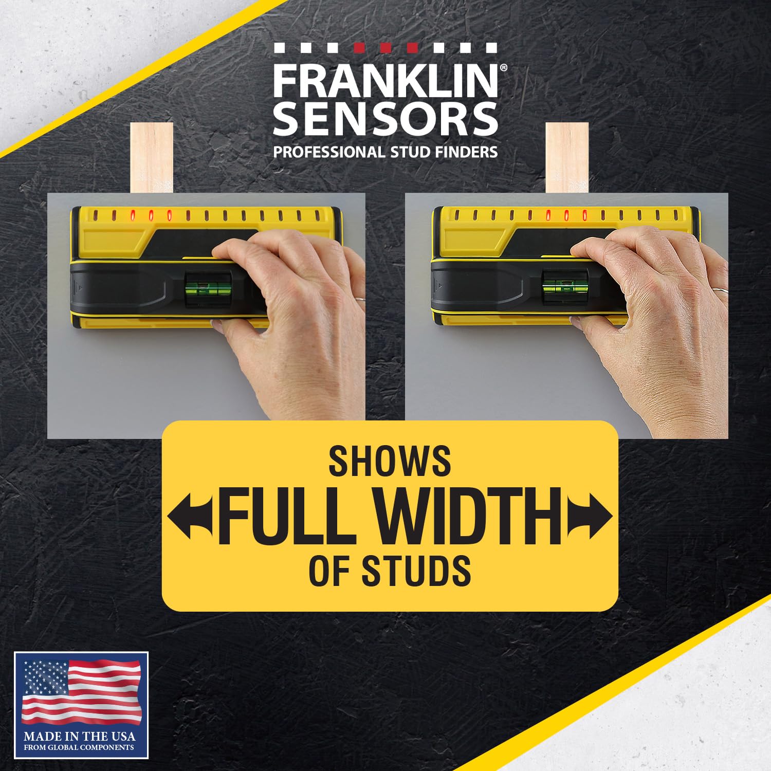 ProSensor T13 depth view highlights center and edges through drywall.