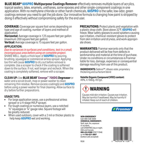 Franmar Blue Bear 605PRO cap close-up highlighting low-odor formula