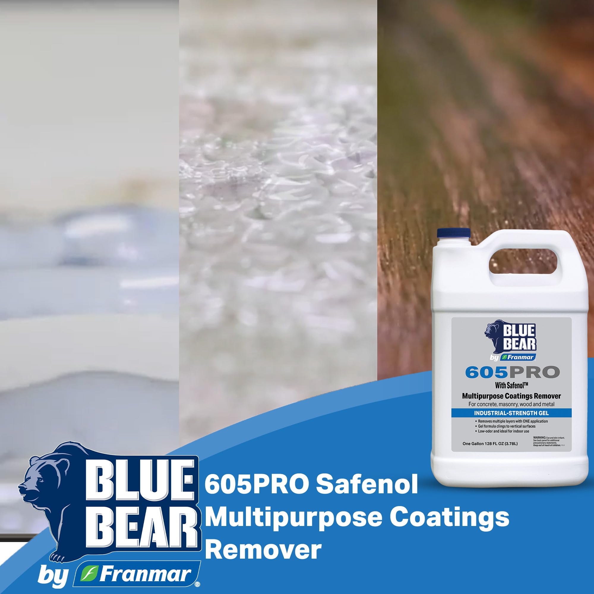 Franmar Blue Bear 605PRO gel being applied to a coated surface