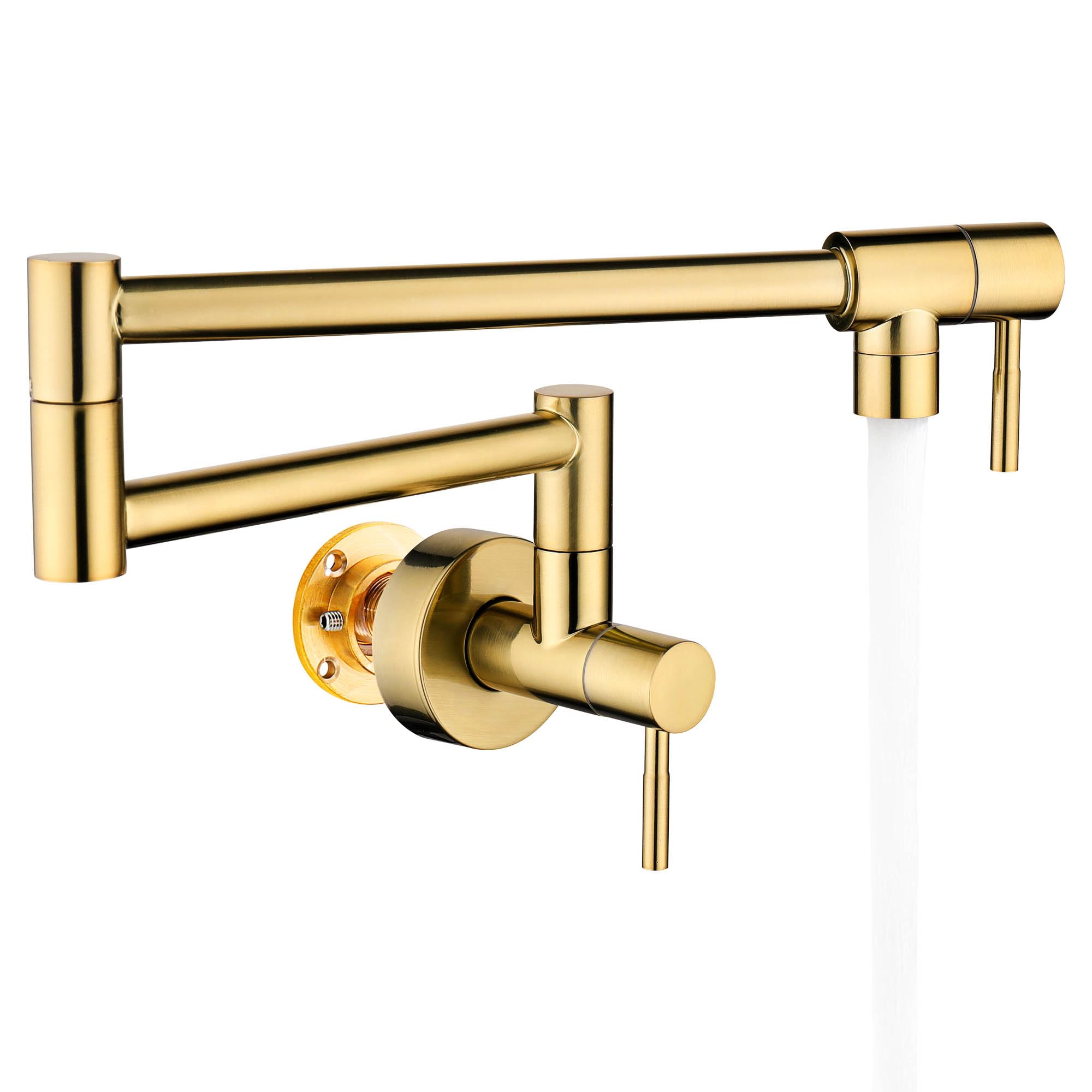 Fransiton brushed gold pot filler wall mount for quick pot filling