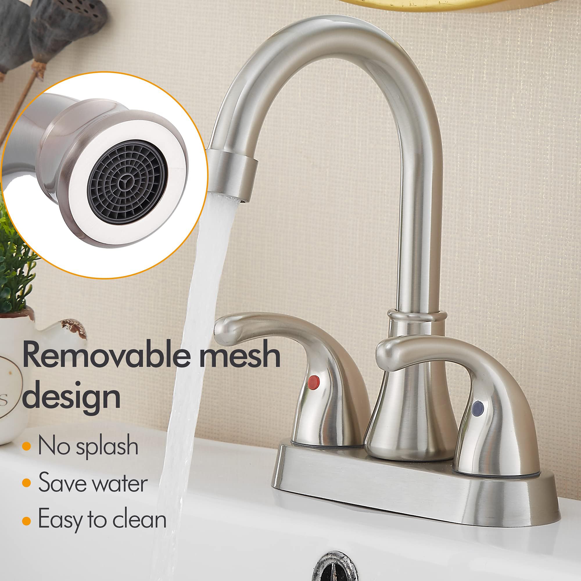Fransiton 360-degree swivel spout allows thorough cleaning