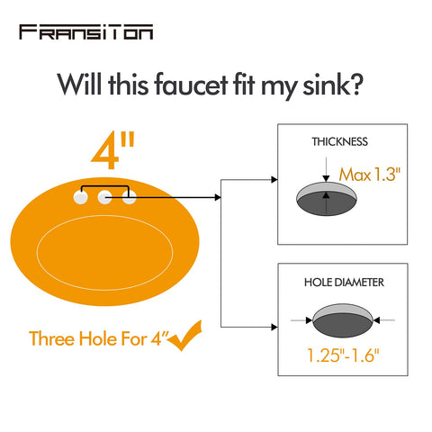 Fransiton lead-free bathroom faucet with pop-up drain for easy daily cleaning