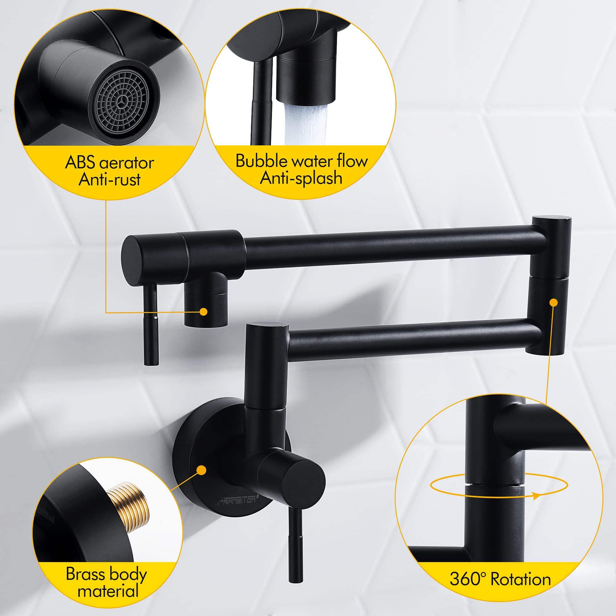 Fransiton kitchen faucet detail highlights quality build and extended reach