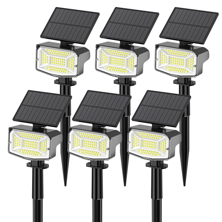 Fratink large solar spot lights front view for bright outdoor illumination.