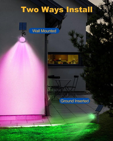 Fratink solar spot lights auto on off at dusk to save energy