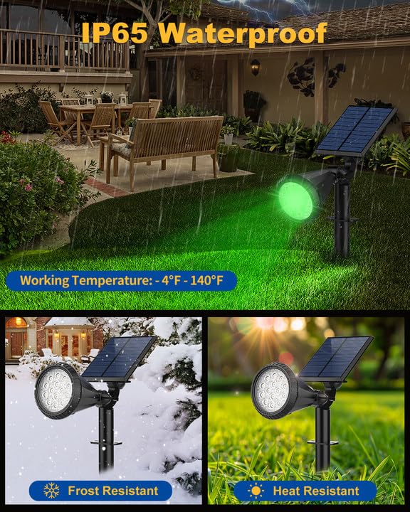 Fratink solar spot lights two installation options for easy mounting or plug in