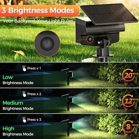 Fratink solar spot lights lighting a walking path outdoors.