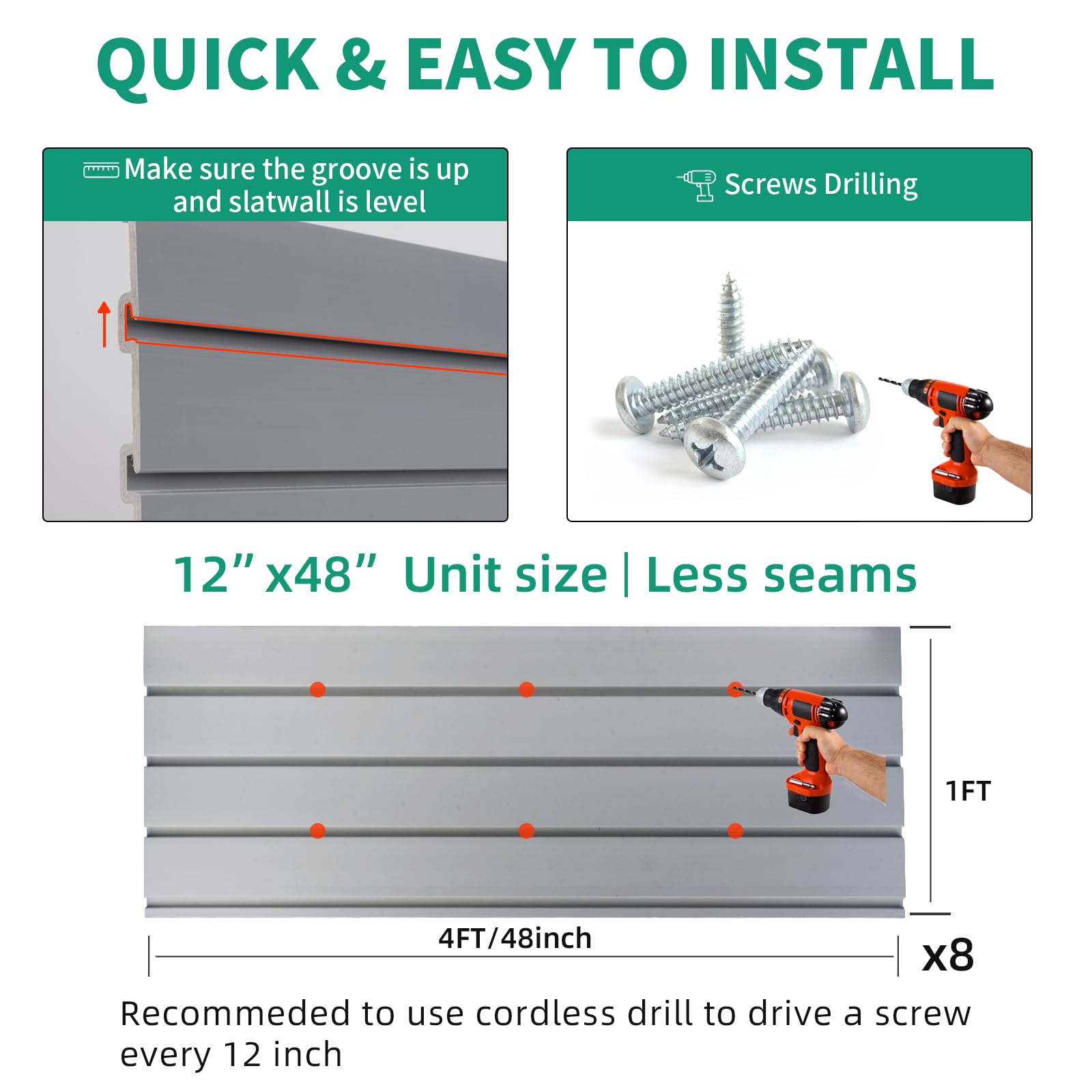 FRAYSCENT slat wall detail highlighting versatile grooves for hooks and configuration.
