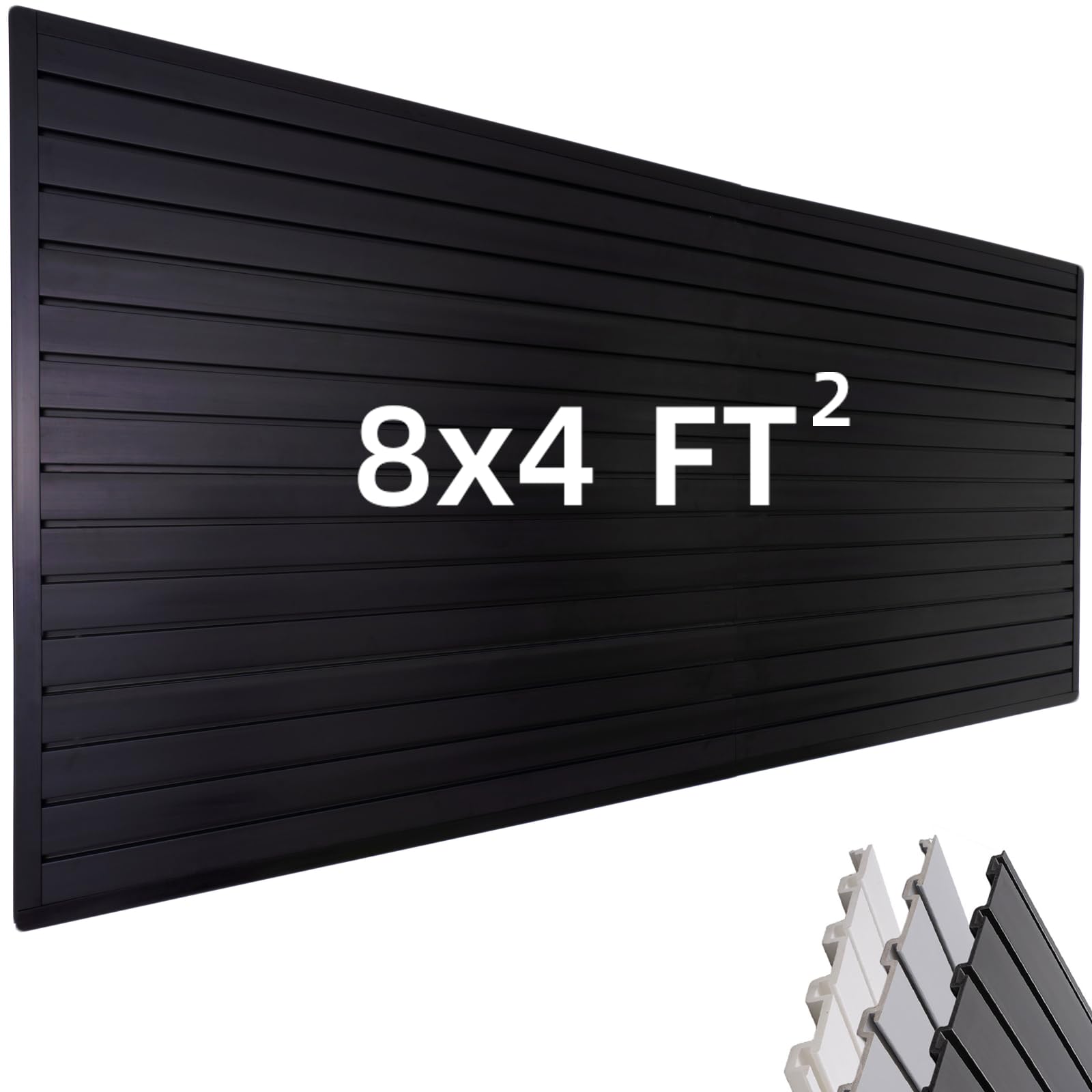 FRAYSCENT slat wall paneling in black for sturdy garage storage