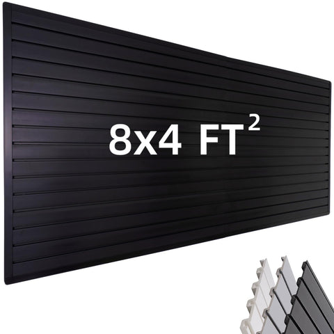 FRAYSCENT slat wall paneling in black for sturdy garage storage