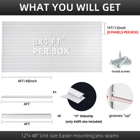 FRAYSCENT slatwall panel eight-panel layout demonstrates expandable storage options