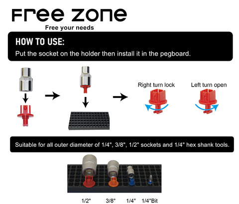 FREE ZONE Bit Organizer enables portable storage and quick bit access.