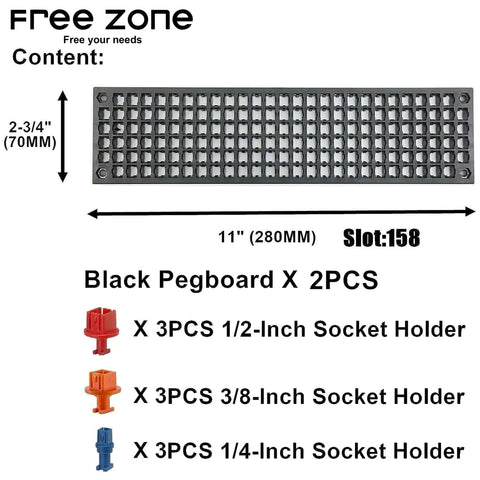 FREE ZONE Secure Bit Holes ensure bits stay in place during transport.