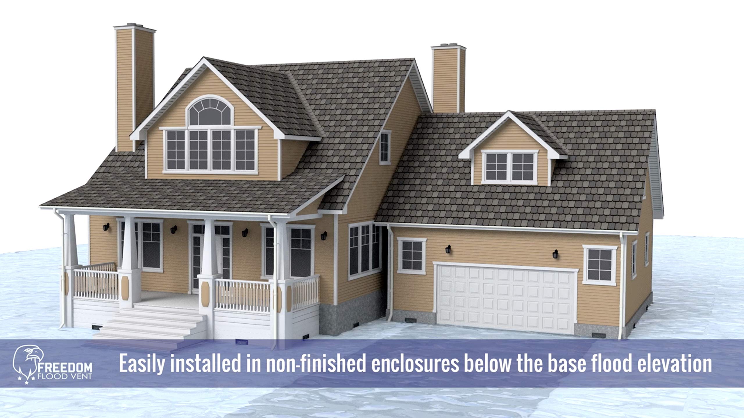 Made in the USA: Freedom Flood Vent with FEMA compliance and ICC-ES certification.