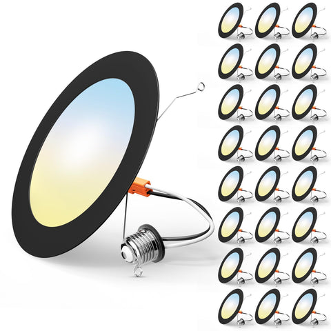 FREELICHT 24-pack 6-inch retrofit LED recessed light panel for easy installation.