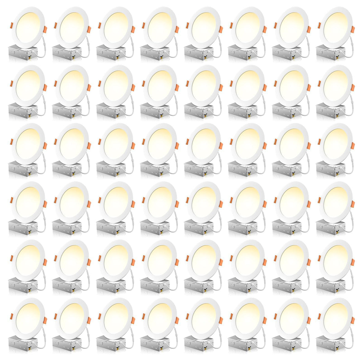 FREELICHT 48-pack 6-inch downlights for retrofit lighting projects.