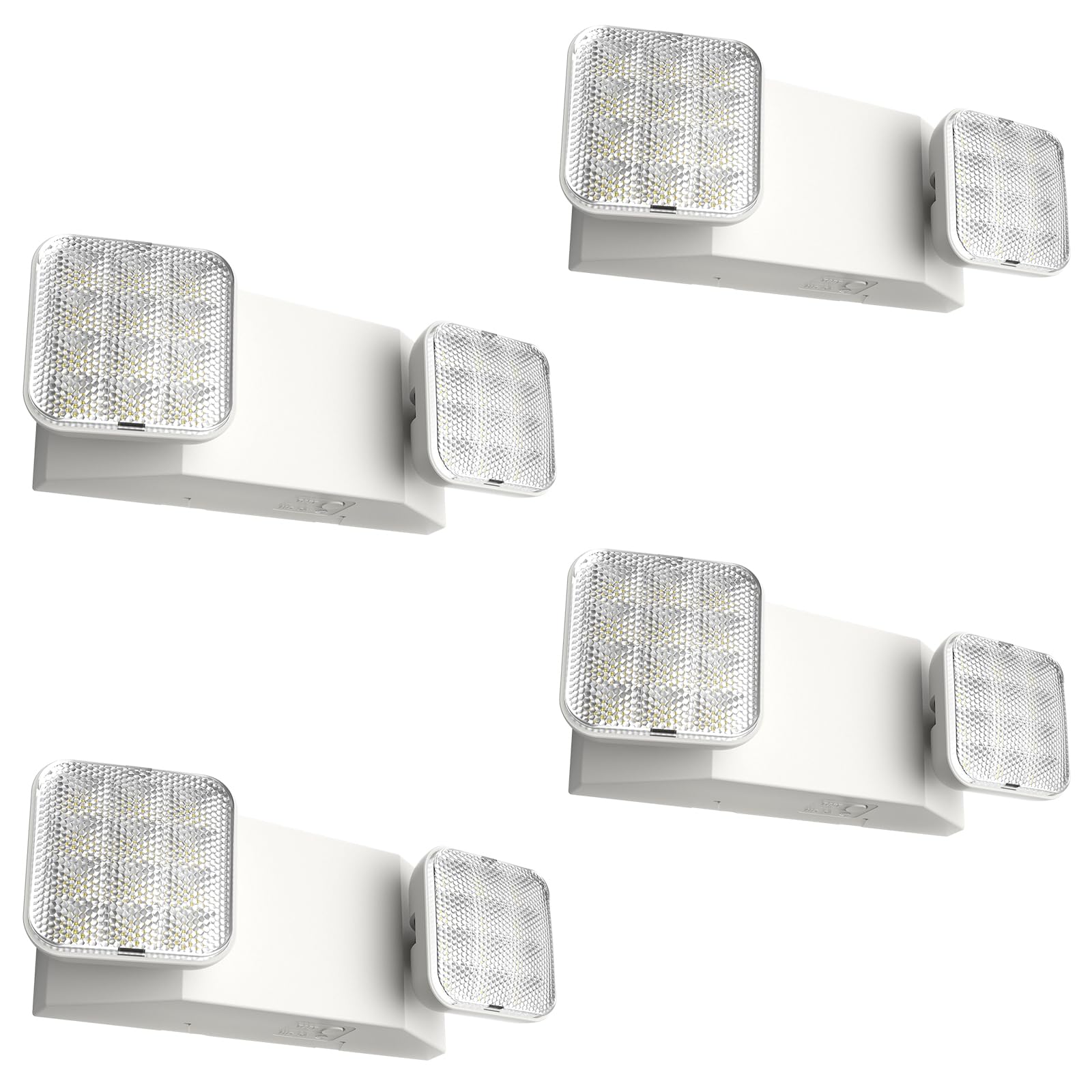 FREELICHT 4-pack front view LED emergency lights with broad coverage.
