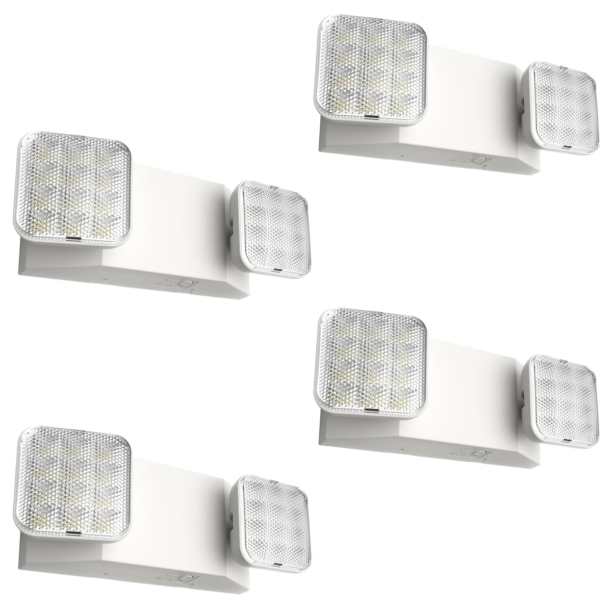 FREELICHT 4-pack front view LED emergency lights with broad coverage.