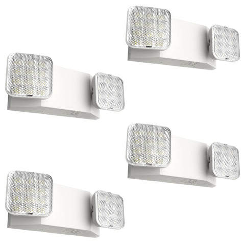 FREELICHT 4-pack front view LED emergency lights with broad coverage.