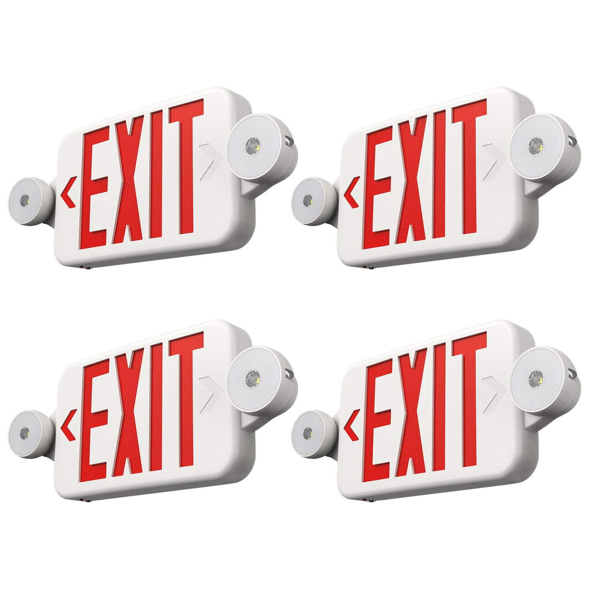 FREELICHT 4-pack red exit sign with emergency lights for commercial corridors