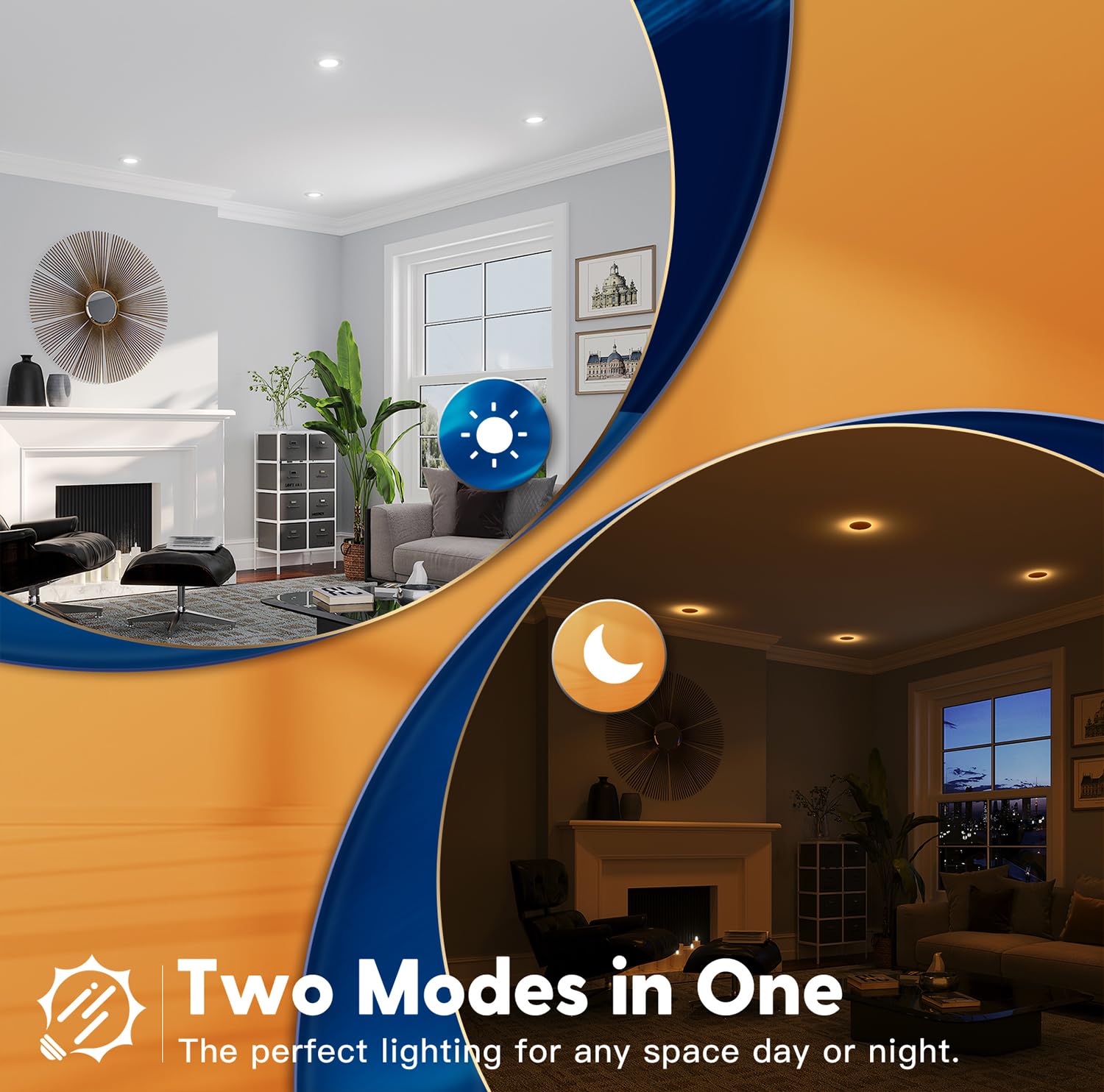 Freelicht 5CCT downlight options for easy mood matching.
