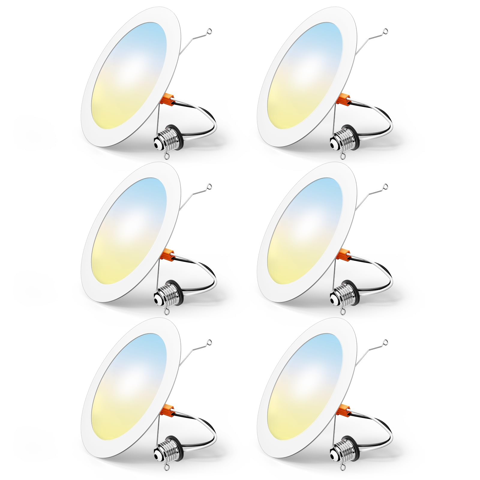 FREELICHT six-pack LED can lights showing selectable color temperatures for flexible ambience