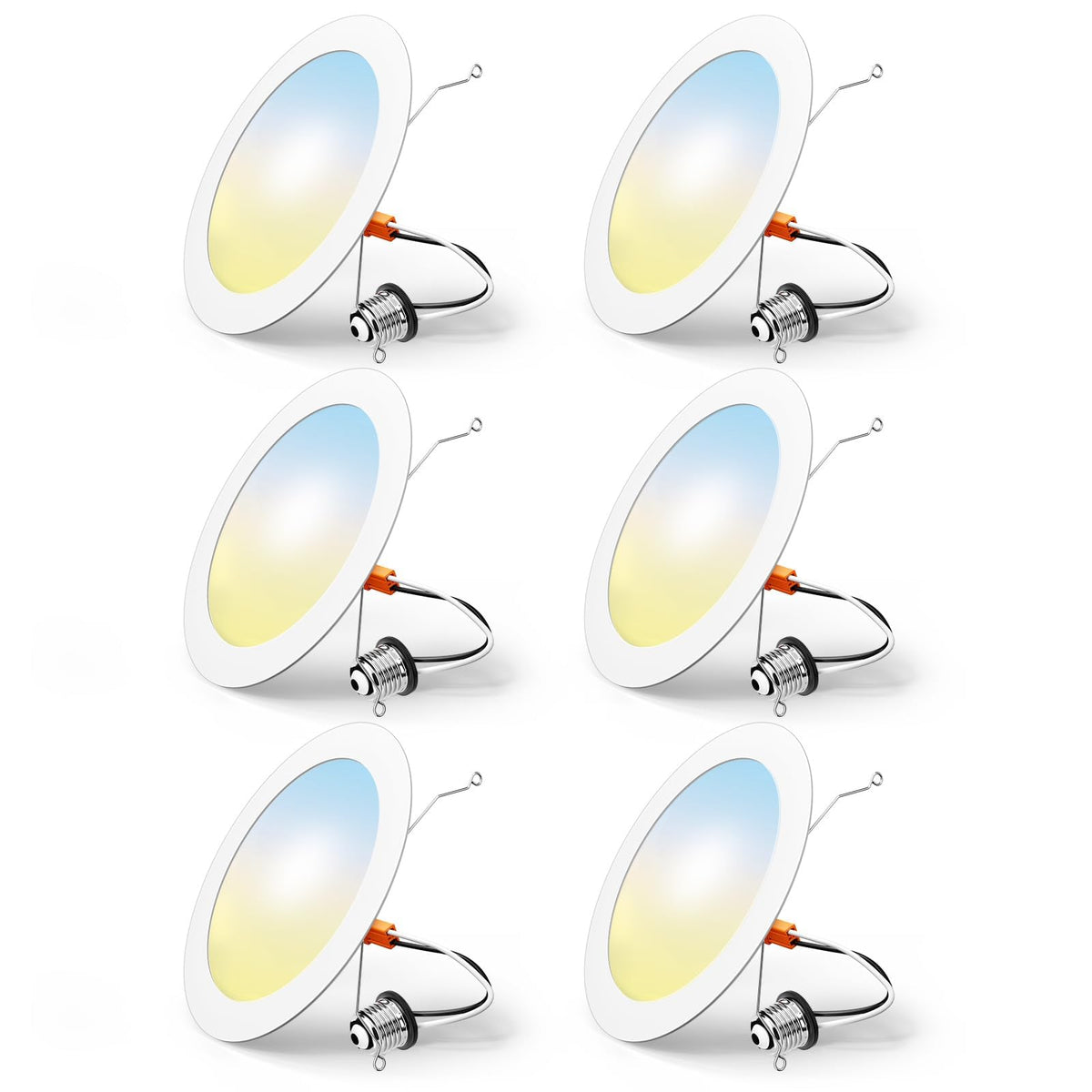 FREELICHT six-pack LED can lights showing selectable color temperatures for flexible ambience