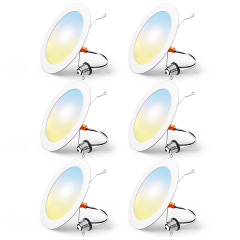 FREELICHT six-pack LED can lights showing selectable color temperatures for flexible ambience