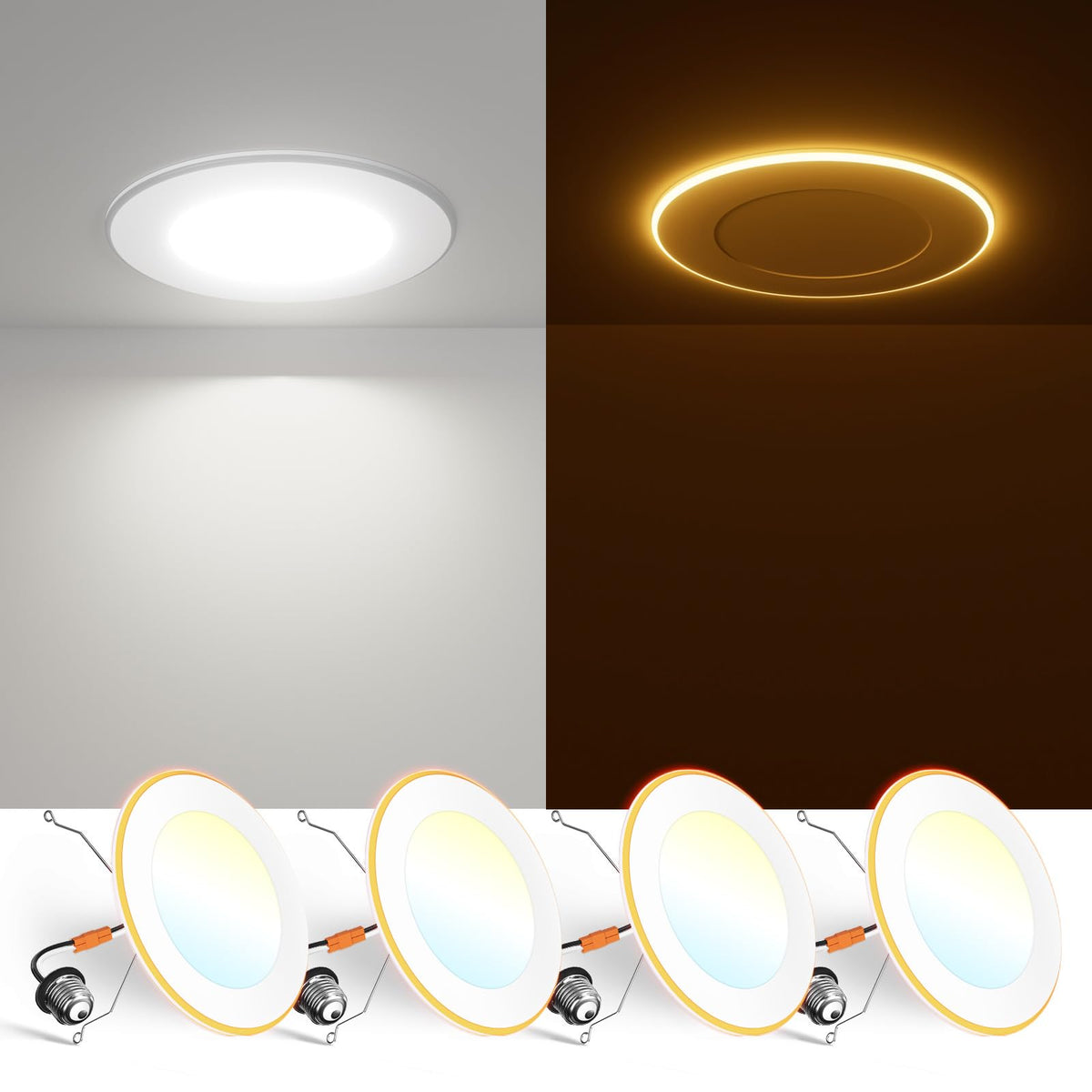 FREELICHT 6-inch downlight with night light creates warm ambience in living spaces