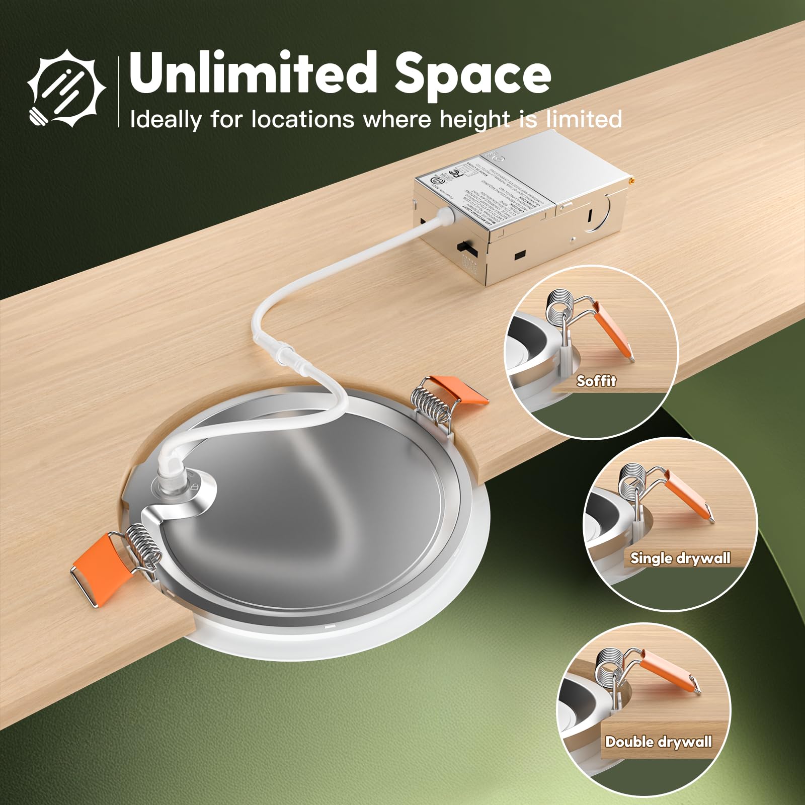 FREELICHT 6-inch recessed light dimmable for smooth brightness control.